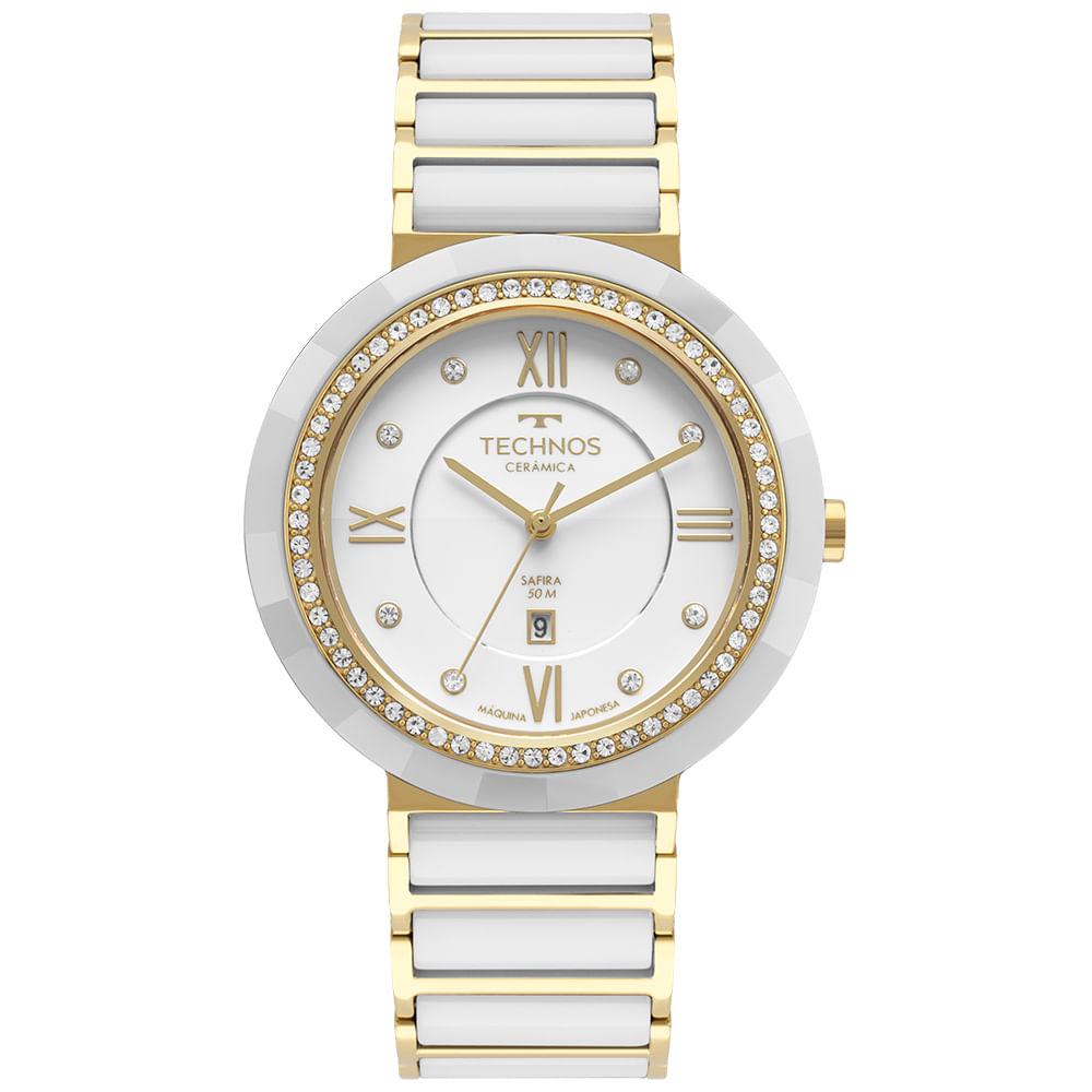 Relógio Technos Feminino Ceramic/saphire Dourado