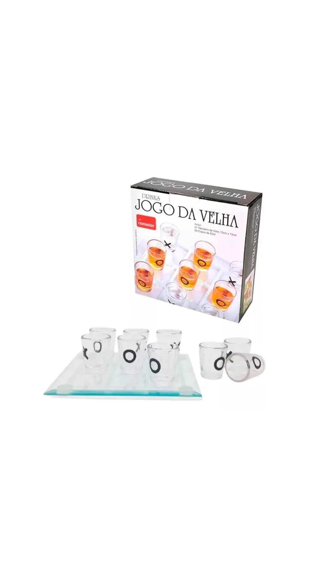 Jogo Shot Drink Jogo Da Velha Divertido Tabuleiro 9 Copos