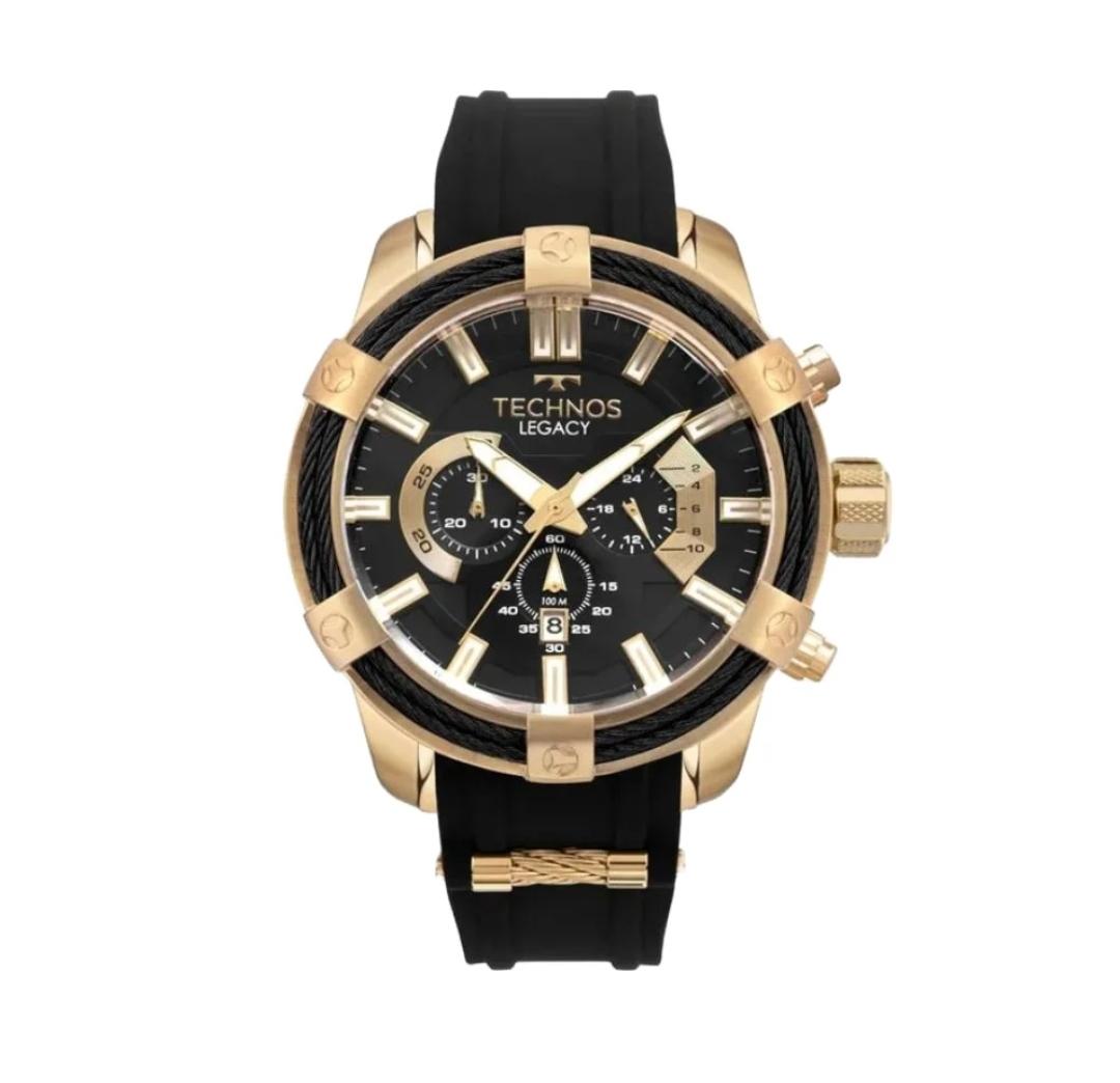 Relógio Technos Masculino Analógico Preto/Dourado