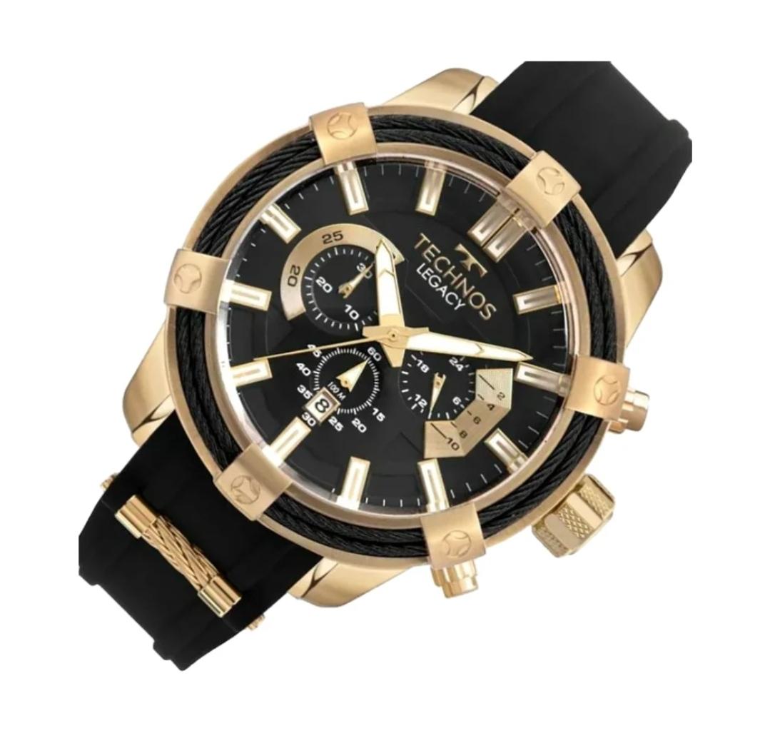 Relógio Technos Masculino Analógico Preto/Dourado